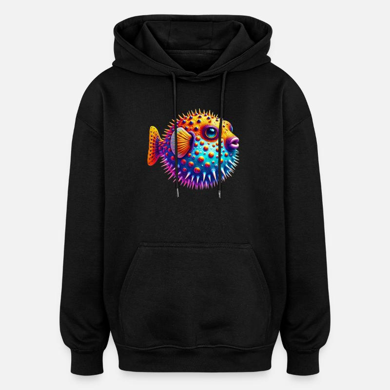 Kugelfisch - Oversized Unisex Hoodie - Schwarz