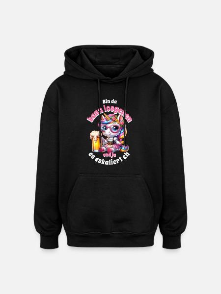Kleine Eenhoornbier Lekkernij - Oversized uniseks hoodie - zwart