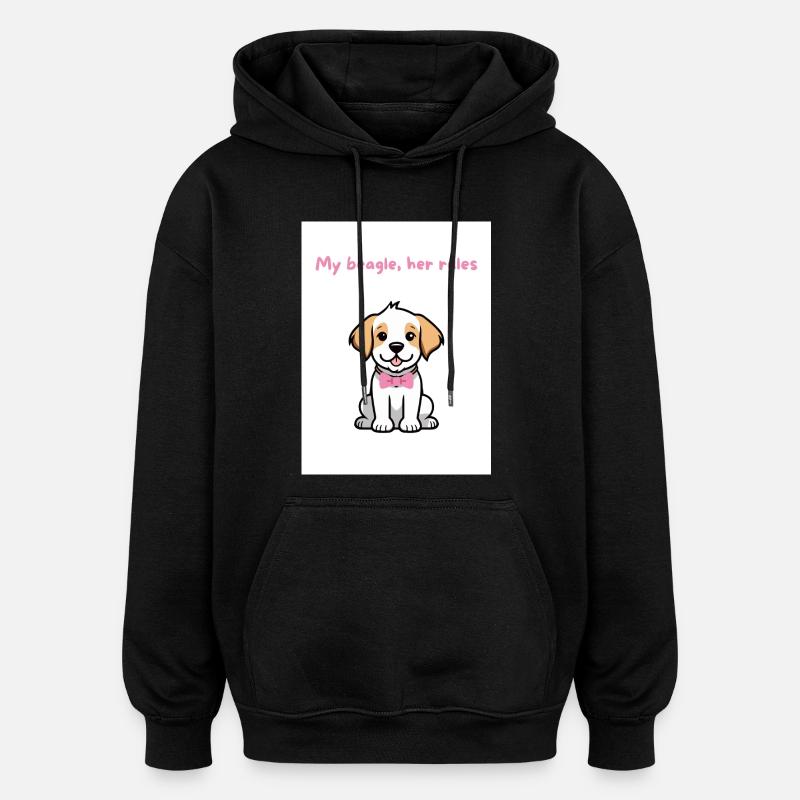 My beagle, her rules - Oversized Unisex Hoodie - black