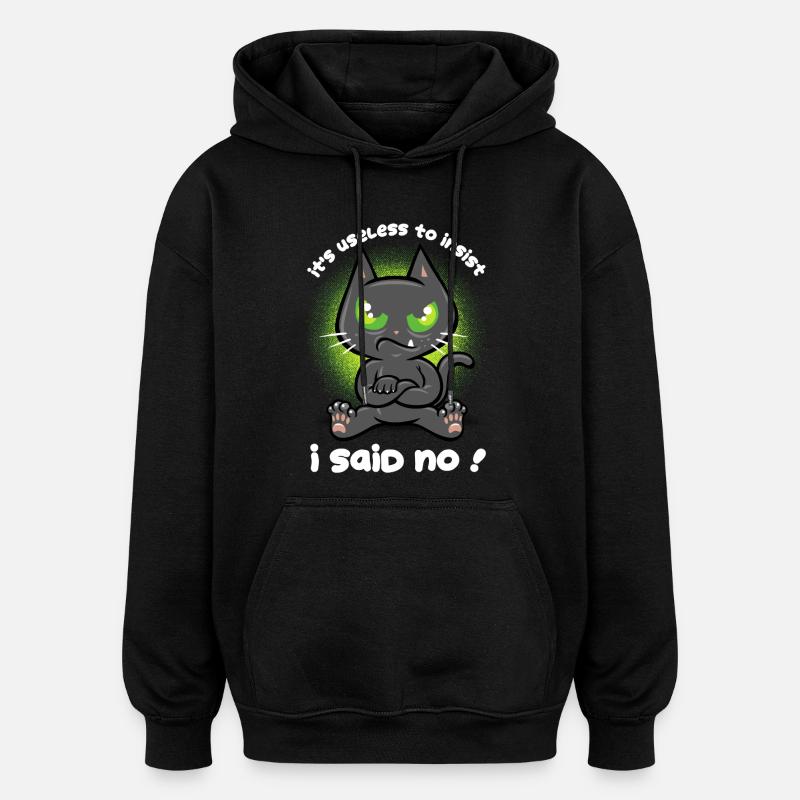 Störrische Katze - Oversized Unisex Hoodie - Schwarz