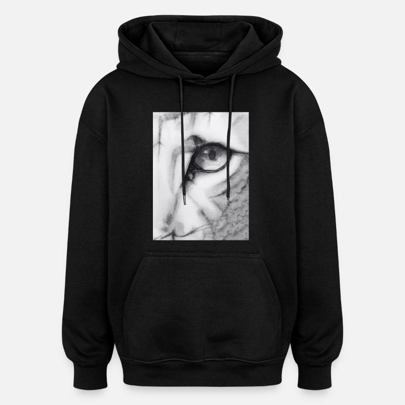 Félin         - Sweat à capuche oversize unisexe - noir