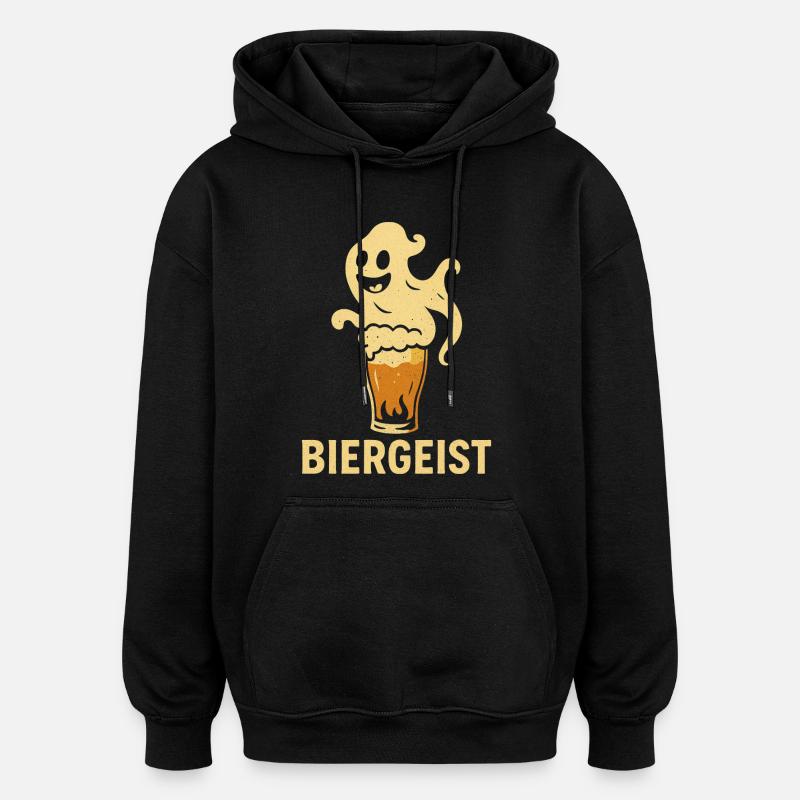 Biergeist lustiger Spruch - Happy Halloween - Sweat à capuche oversize unisexe - noir
