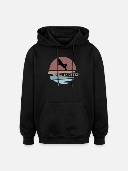 Wingfoil sunset Silhouette - Oversized Unisex Hoodie - black
