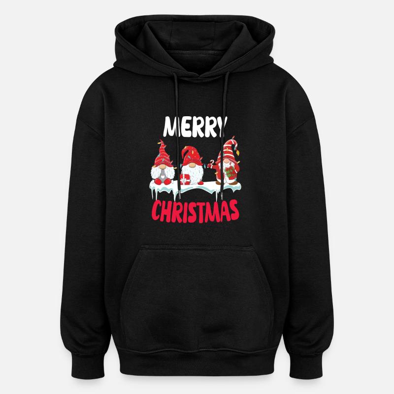 Troupe de Noël Gnome - Sweat à capuche oversize unisexe - noir
