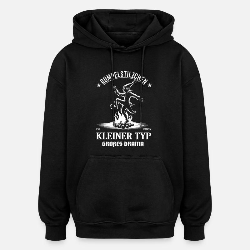 Rumpelstiltskin – Petit gars, grand drame - Sweat à capuche oversize unisexe - noir