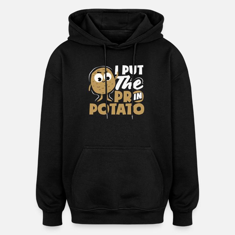 Taters Over Haters Potato - Sweat à capuche oversize unisexe - noir