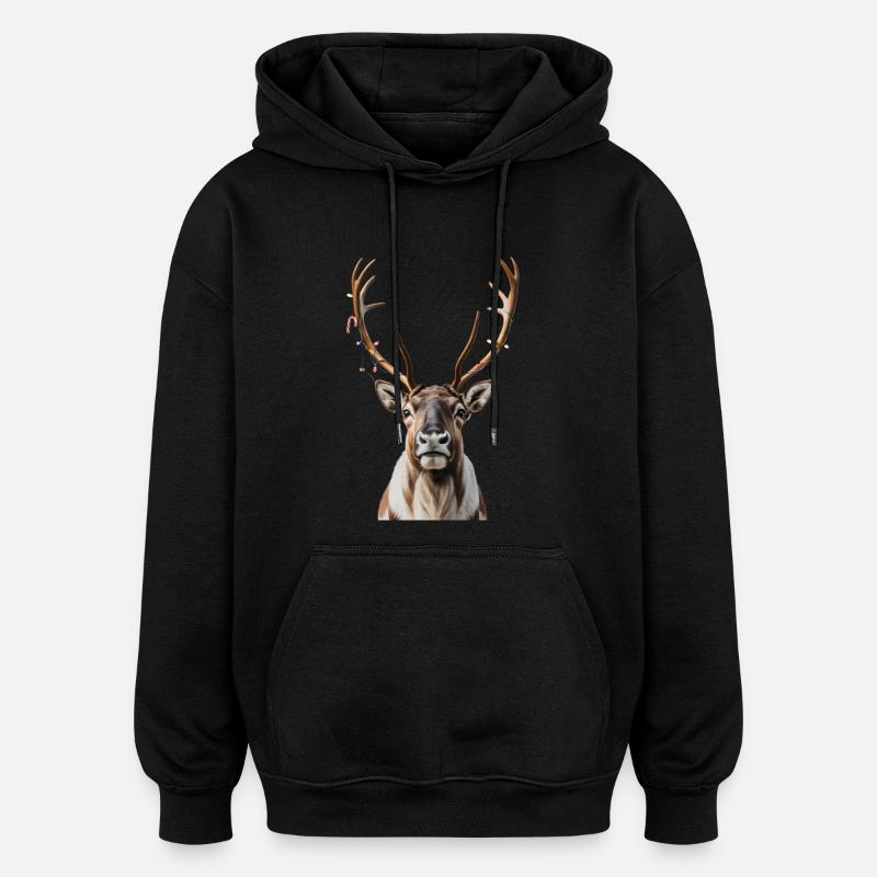 Cerf Rudolph Joyeux Noël doux - Sweat à capuche oversize unisexe - noir