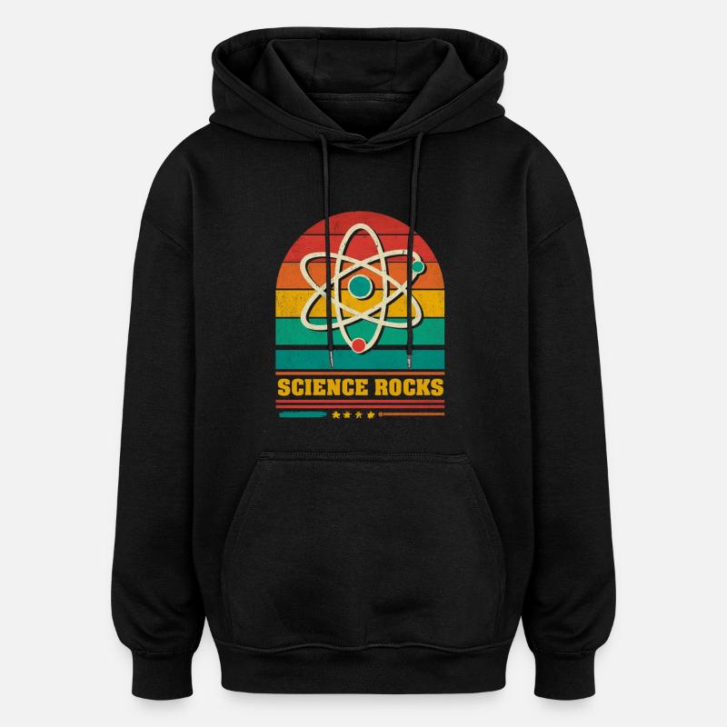 Wissenschaft im Regenbogen-Atom - Oversized Unisex Hoodie - Schwarz