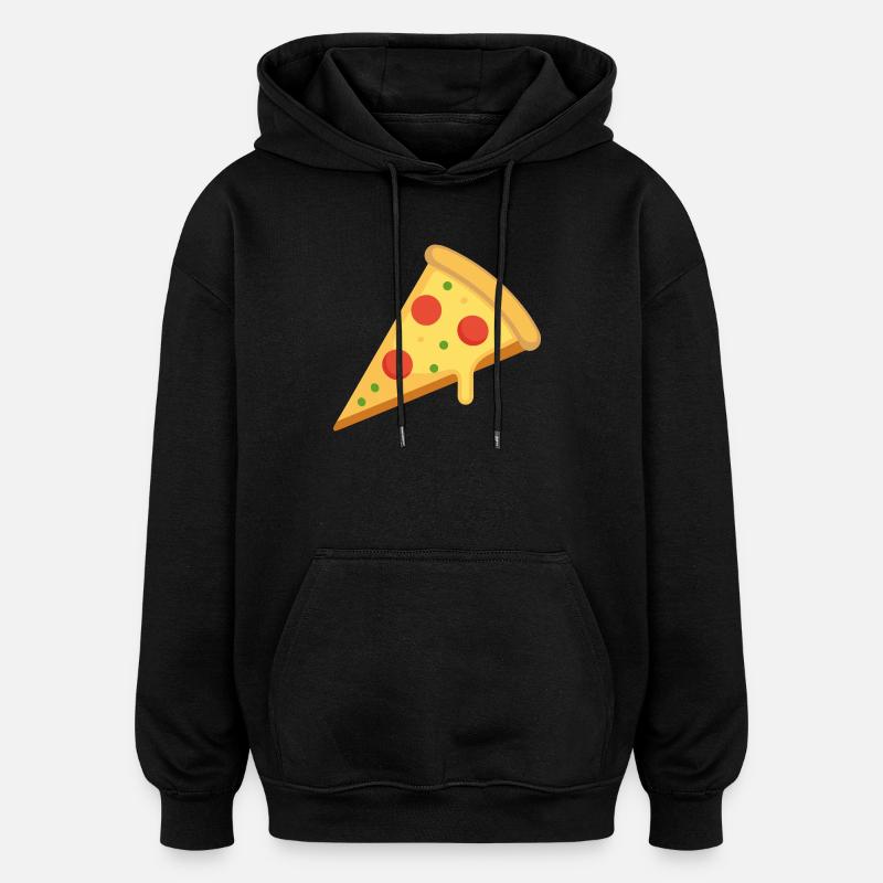tranche de pizza - Sweat à capuche oversize unisexe - noir