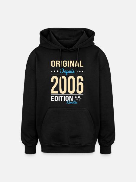 Original seit 2006 – 20-jähriges Jubiläum - Oversized Unisex Hoodie - Schwarz