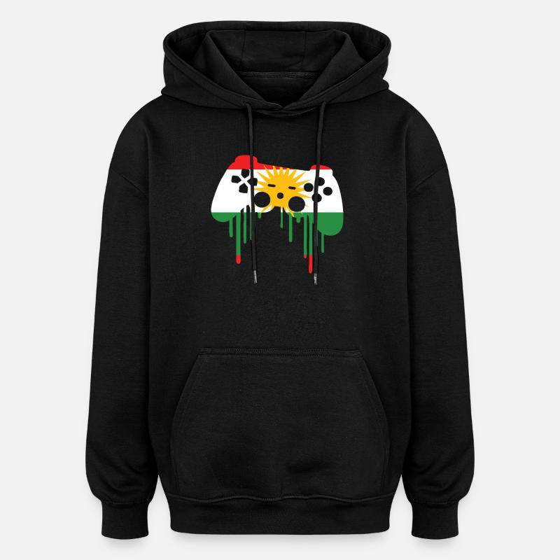 Kurdisch gaming flag - Oversized Unisex Hoodie - Schwarz