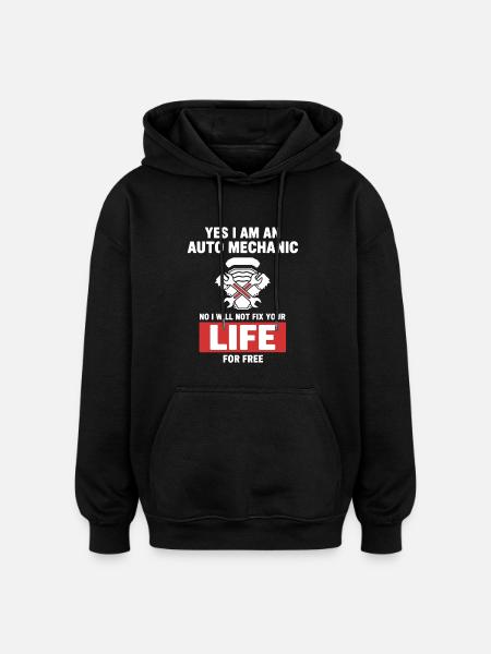 Mechanic Humor Repairs Not Life - Oversized Unisex Hoodie - black