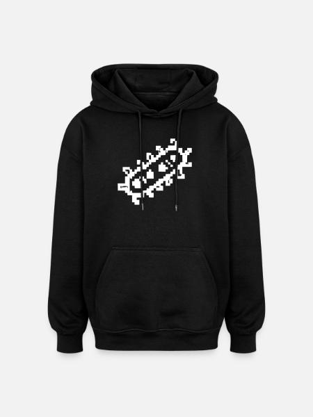 Bacteria Rods Pixel Germ - Oversized Unisex Hoodie - black