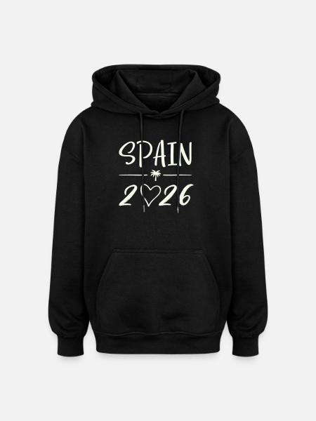 Spain 2026 Palm Trees - Oversized Unisex Hoodie - black