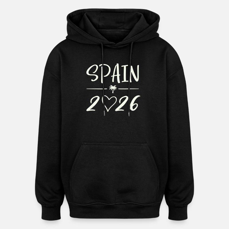 Spain 2026 Palm Trees - Oversized Unisex Hoodie - black