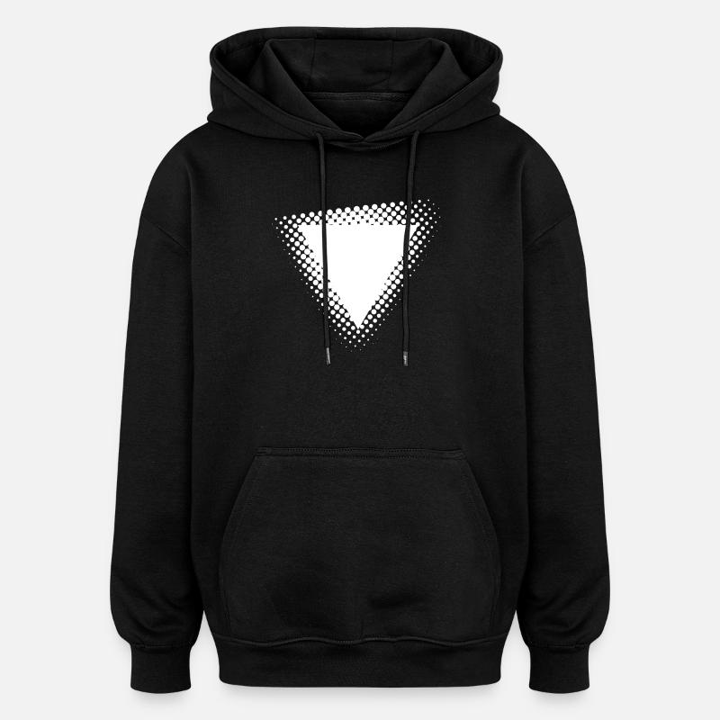 Halftone Triangle Burst - Oversized Unisex Hoodie - black
