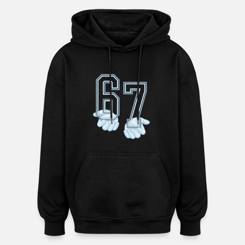Six Seven 67 Meme - Sweat à capuche oversize unisexe - noir