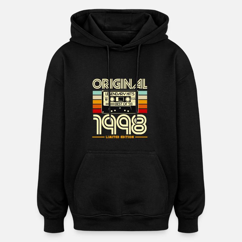 Original 1998 Cassette Rétro - Sweat à capuche oversize unisexe - noir