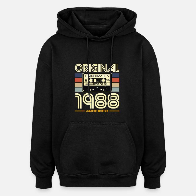 Cassette Retro 1988 Édition Limitée - Sweat à capuche oversize unisexe - noir