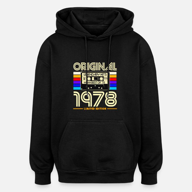 Original 1978 Cassette Retro - Sweat à capuche oversize unisexe - noir
