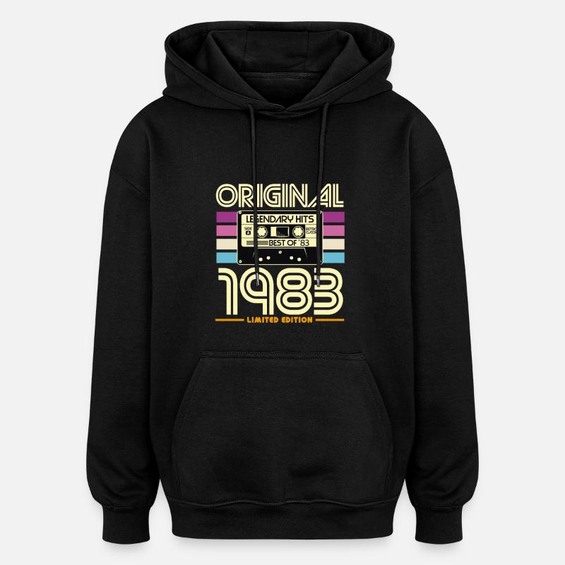 Retro Kassette 1983 Legende - Oversized Unisex Hoodie - Schwarz