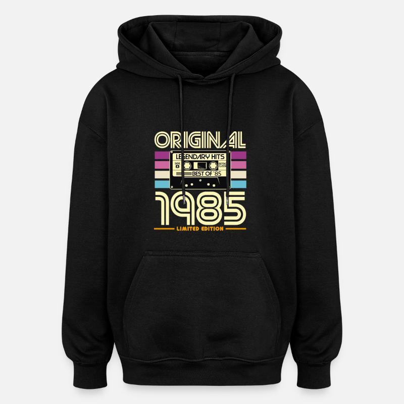 Original 1985 Cassette Retro Tee - Sweat à capuche oversize unisexe - noir
