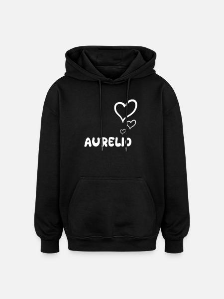 Aurelio als Name - Oversized Unisex Hoodie - Schwarz