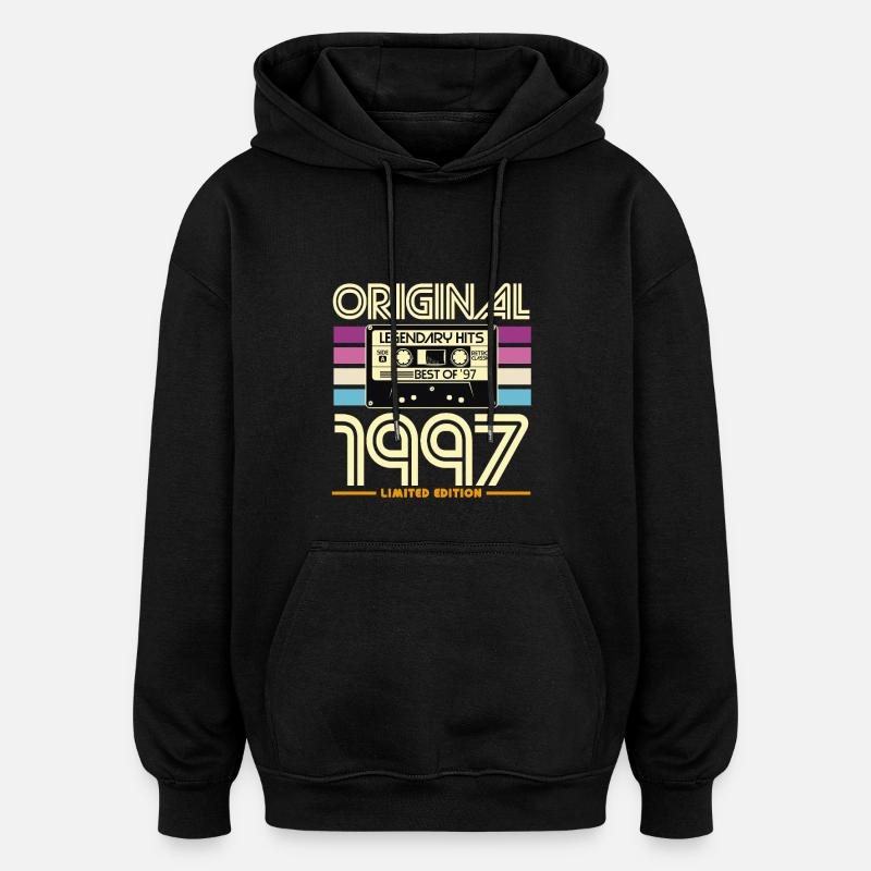Original 1997 Cassette Rétro - Sweat à capuche oversize unisexe - noir