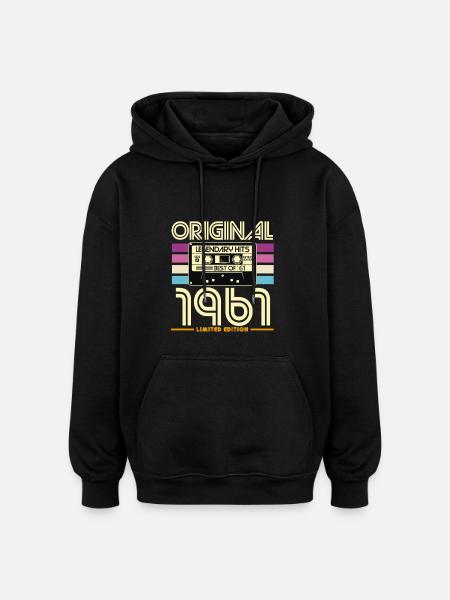 Original 1961 Cassette Retro Edition - Oversized Unisex Hoodie - black