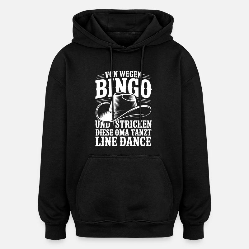 Oma Line Dance - Oversized Unisex Hoodie - Schwarz