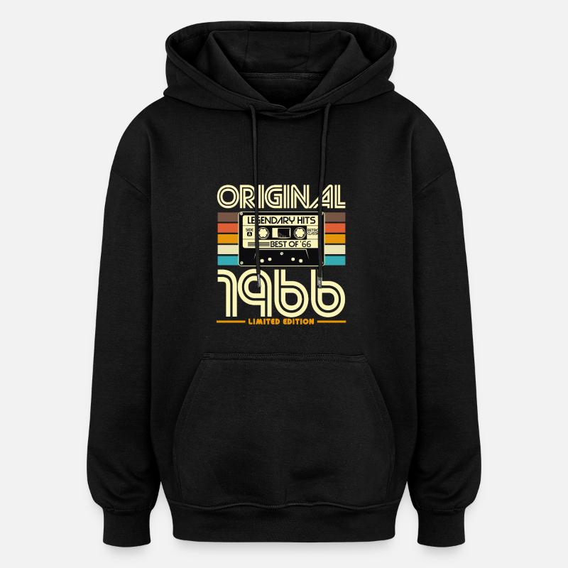 Cassette 1966 Légendes Retro - Sweat à capuche oversize unisexe - noir