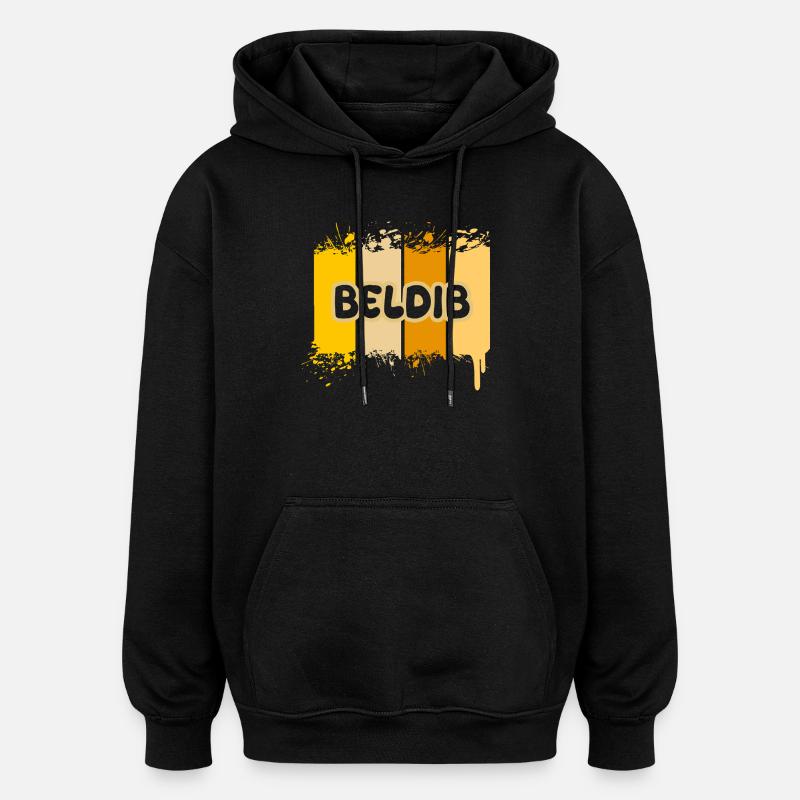 Beldib - Sweat à capuche oversize unisexe - noir