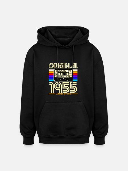 Original 1955 Hits Rétro - Sweat à capuche oversize unisexe - noir