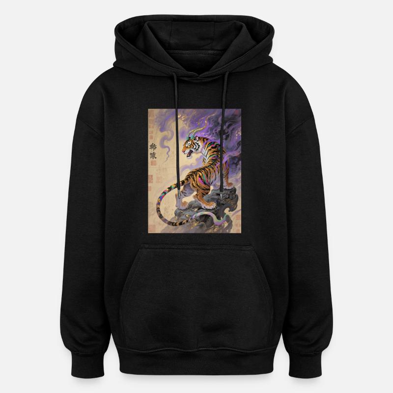 Le Pas Silencieux : Zouwu – Sagesse - Sweat à capuche oversize unisexe - noir