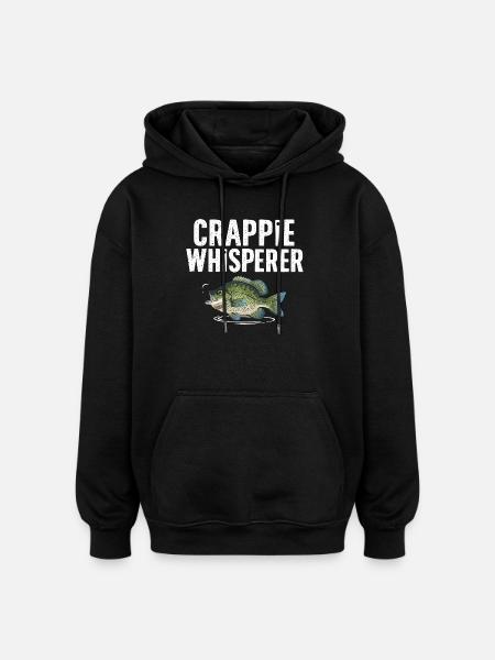 Crappie Flüsterer Fischmotiv - Oversized Unisex Hoodie - Schwarz