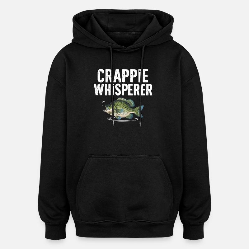 Crappie Flüsterer Fischmotiv - Oversized Unisex Hoodie - Schwarz