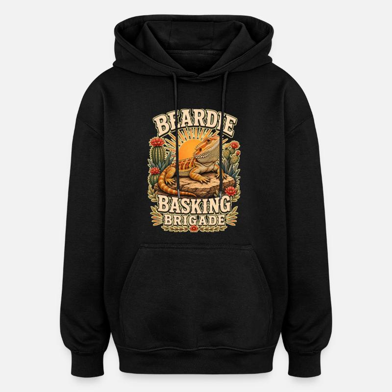 BEARDIE BASKING BRIGADE - Oversized Unisex Hoodie - Schwarz