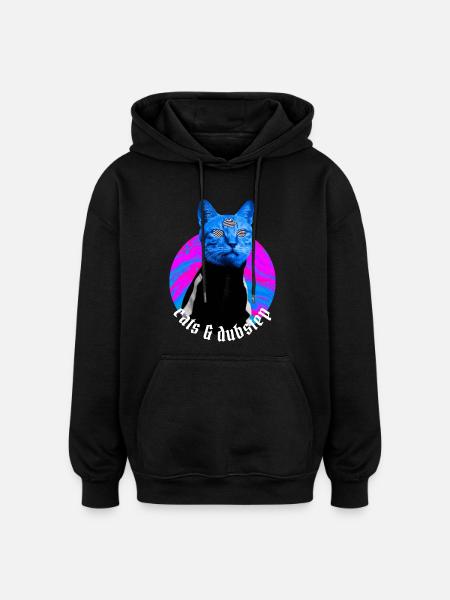 Cats & Dubstep - Rave Outfit Festival Dubstep - Oversized Unisex Hoodie - black