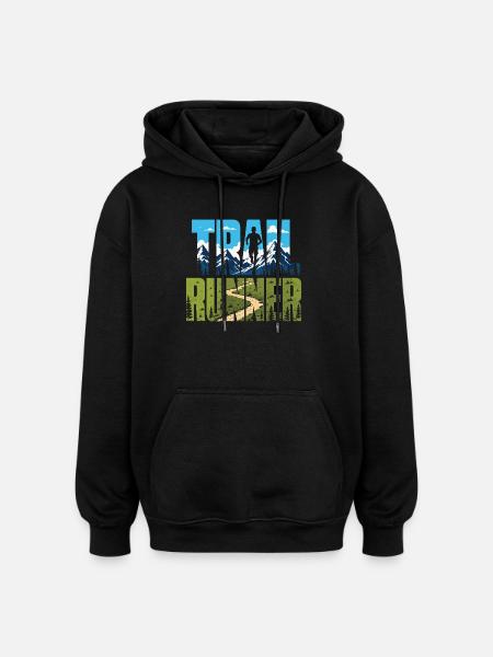 Trail Runner - Oversized Unisex Hoodie - black