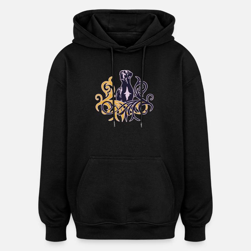 Duitse doggen - Sweat à capuche oversize unisexe - noir
