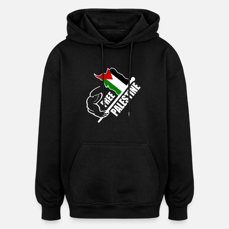 Free palestine - Sweat à capuche oversize unisexe - noir