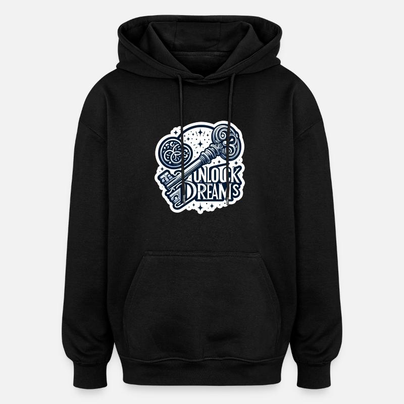 Unlock Dreams - Key Illustration - Oversized Unisex Hoodie - black