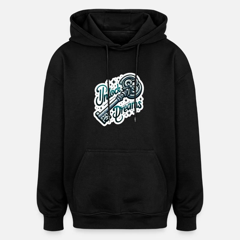 Unlock Dreams - Key Illustration - Oversized Unisex Hoodie - black