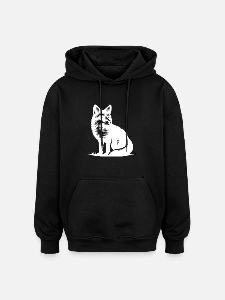 Niedlicher schlauer Fuchs - Oversized Unisex Hoodie - Schwarz