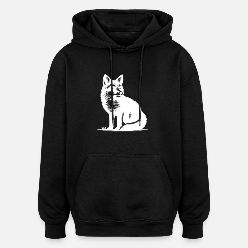 Niedlicher schlauer Fuchs - Oversized Unisex Hoodie - Schwarz