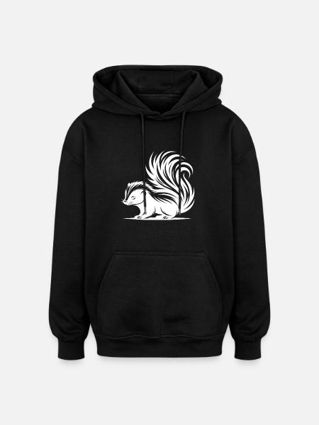 Cute cuddly skunk baby - Oversized Unisex Hoodie - black