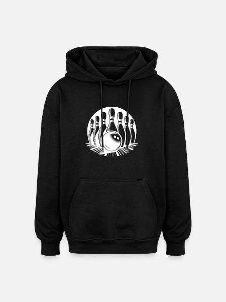 Bowlingkugel trifft Bowling Pins - Oversized Unisex Hoodie - Schwarz