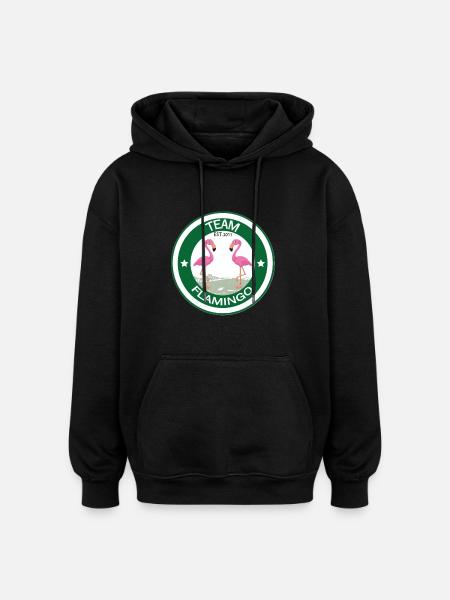 Team Flamingo - Oversized Unisex Hoodie - Schwarz