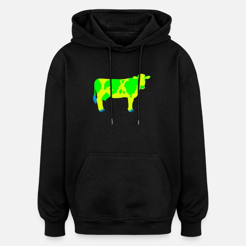 Cow 3 - Oversized Unisex Hoodie - black