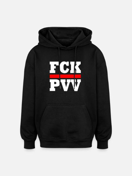 Fck pvv - Sweat à capuche oversize unisexe - noir